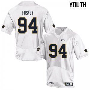 Notre Dame Fighting Irish Youth Isaiah Foskey #94 White Under Armour Authentic Stitched College NCAA Football Jersey HFW8599HC